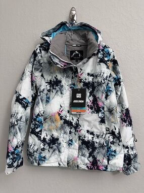 Gsou Snow Jacket Women Small Ski Snowboarding Wind proof Waterproof White